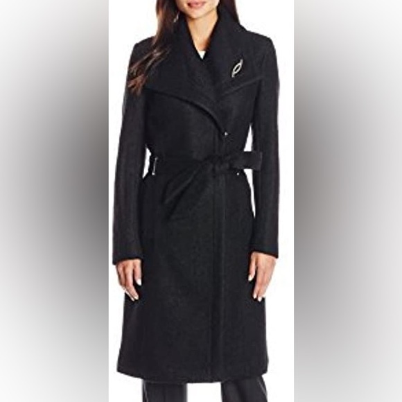 Ivanka Trump Women's Boucle Pin Wool Coat Black Size 18